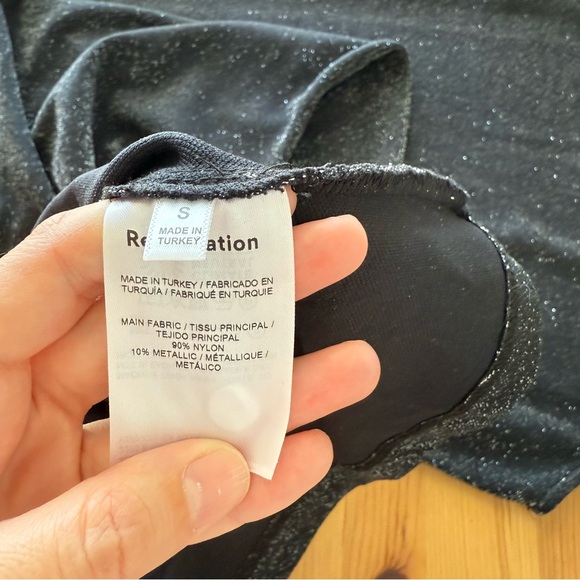 Reformation Maevry Knit Maxi Dress Sparkle Minimalist Party Black  S [flaw] - Picture 9 of 12
